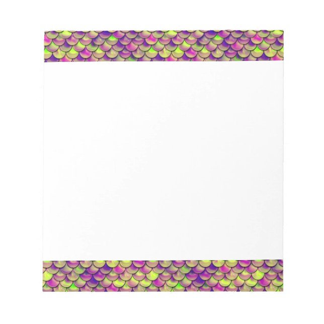 Falln Purple and Green Scales Notepad (Front)