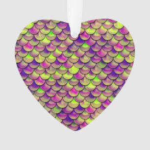 Falln Purple and Green Scales Ornament