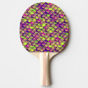 Falln Purple and Green Scales Ping Pong Paddle