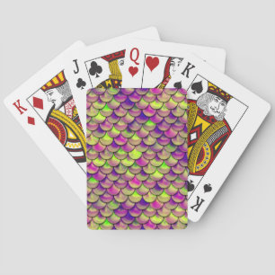 Falln Purple and Green Scales Playing Cards