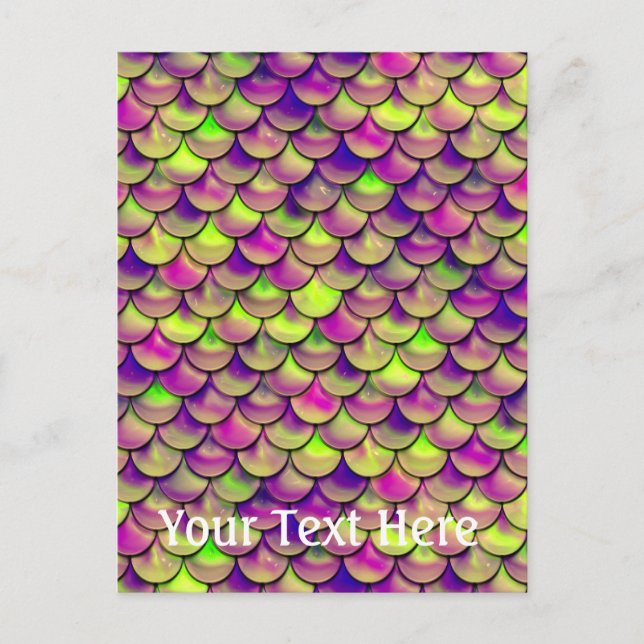 Falln Purple and Green Scales Postcard (Front)