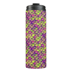Falln Purple and Green Scales Thermal Tumbler
