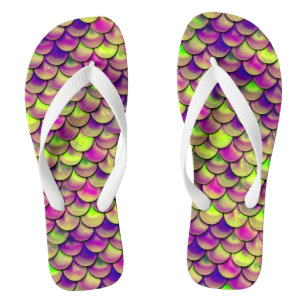 Falln Purple and Green Scales Thongs