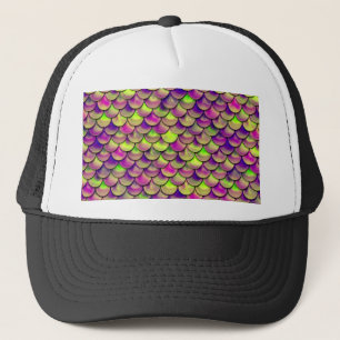 Falln Purple and Green Scales Trucker Hat