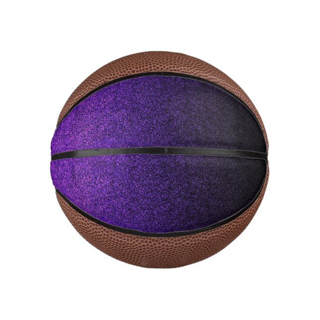 Falln Purple & Black Glitter Gradient Mini Basketball (Front)