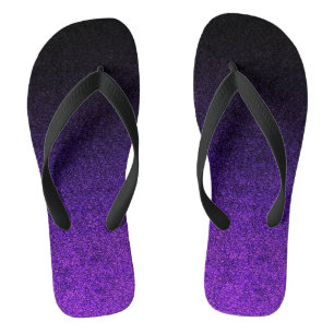Falln Purple & Black Glitter Gradient Thongs