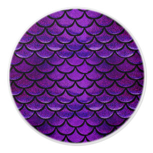 Falln Purple & Blue Mermaid Scales Ceramic Knob