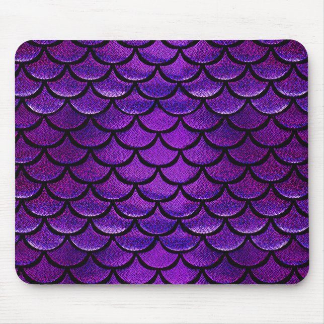 Falln Purple & Blue Mermaid Scales Mouse Pad (Front)