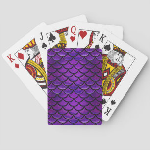 Falln Purple & Blue Mermaid Scales Playing Cards