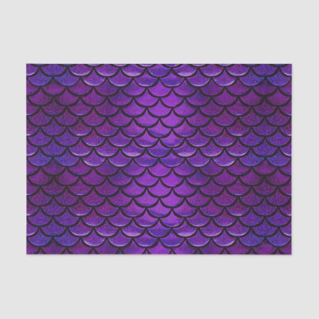 Falln Purple & Blue Mermaid Scales Tissue Paper (Front)