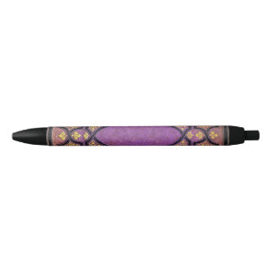 Falln Purple & Gold Vines Book Cover Black Ink Pen