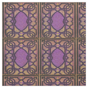 Falln Purple & Gold Vines Book Cover Fabric