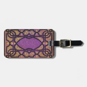 Falln Purple & Gold Vines Book Cover Luggage Tag