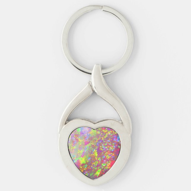Falln Rainbow Brazilian Opal Key Ring (Front)
