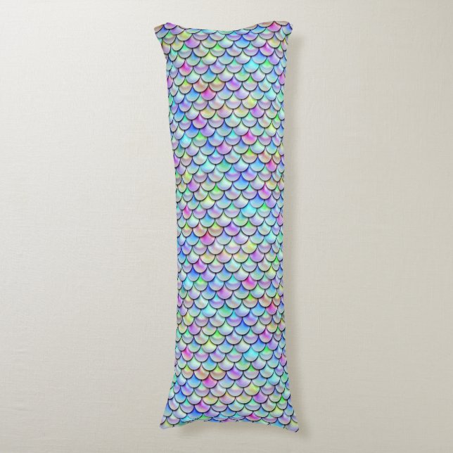 Falln Rainbow Bubble Mermaid Scales Body Cushion (Front Vertical)