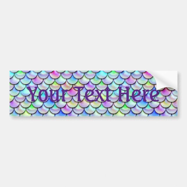 Falln Rainbow Bubble Mermaid Scales Bumper Sticker (Front)