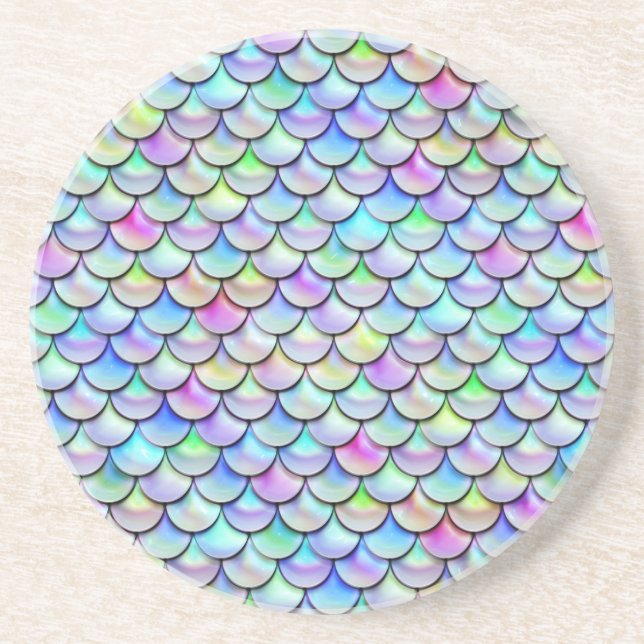 Falln Rainbow Bubble Mermaid Scales Coaster (Front)
