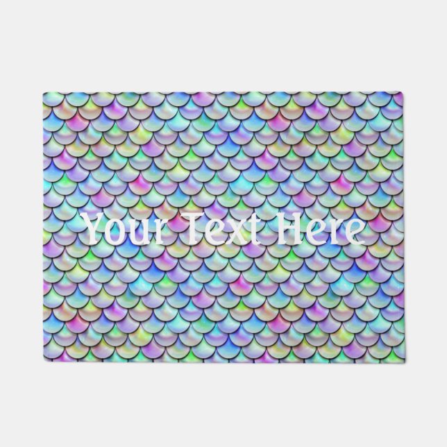Falln Rainbow Bubble Mermaid Scales Doormat (Front)
