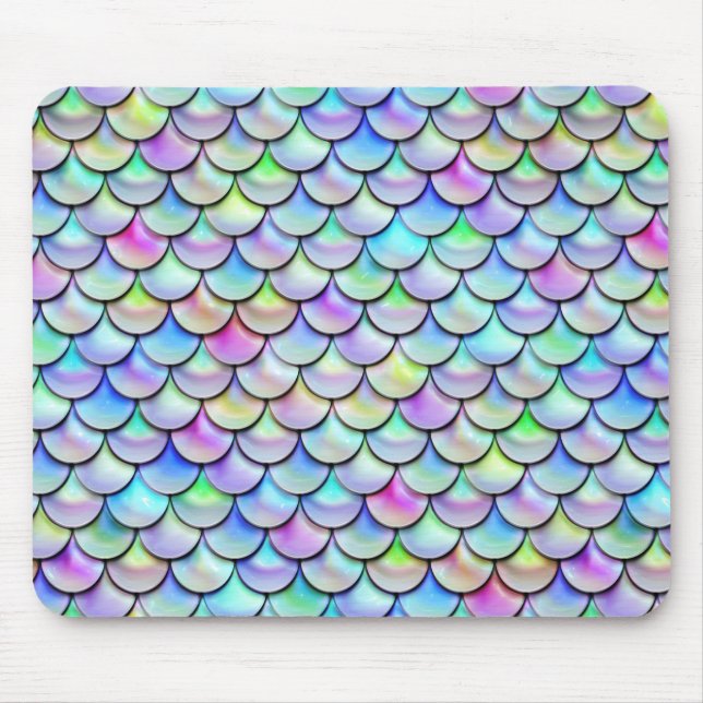 Falln Rainbow Bubble Mermaid Scales Mouse Pad (Front)