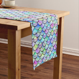 Falln Rainbow Bubble Mermaid Scales Short Table Runner