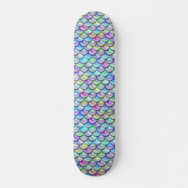 Falln Rainbow Bubble Mermaid Scales Skateboard (Front)