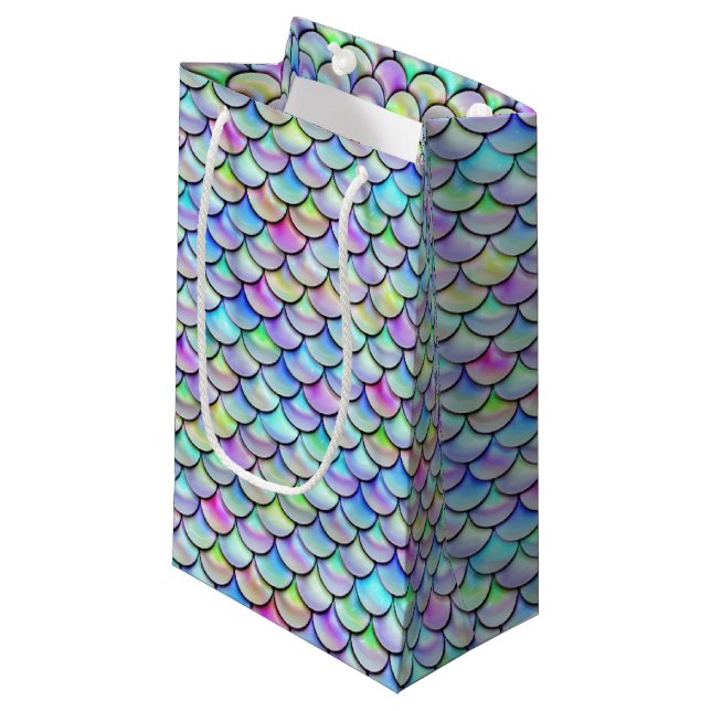 Falln Rainbow Bubble Mermaid Scales Small Gift Bag (Front Angled)