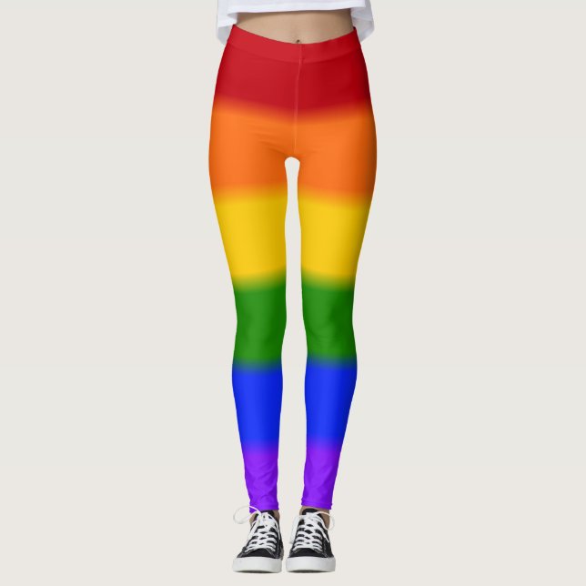 Falln Rainbow Gay Pride Flag Leggings (Front)