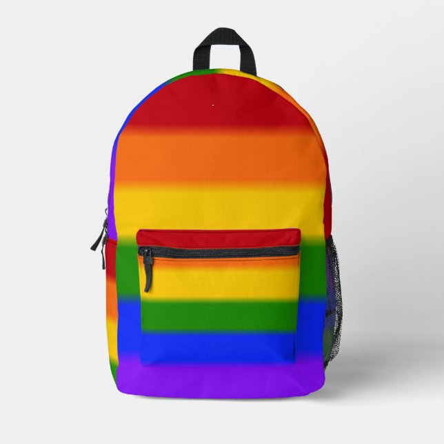 Falln Rainbow Gay Pride Flag Printed Backpack (Front)