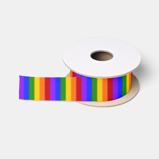 Falln Rainbow Gay Pride Flag Satin Ribbon (Spool)