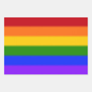 Falln Rainbow Gay Pride Flag Wrapping Paper Sheet