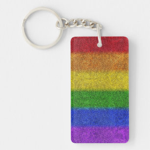 Falln Rainbow Glitter Gradient Key Ring