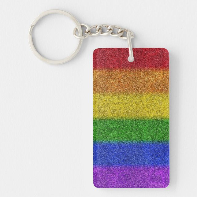 Falln Rainbow Glitter Gradient Key Ring (Front)