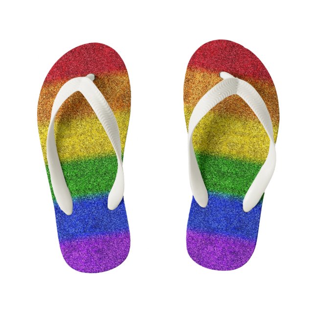 Falln Rainbow Glitter Gradient Kid's Thongs (Footbed)