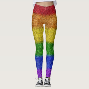 Falln Rainbow Glitter Gradient Leggings