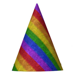Falln Rainbow Glitter Gradient Party Hat