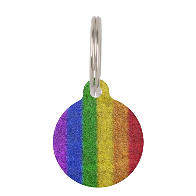 Falln Rainbow Glitter Gradient Pet Tag (Front)