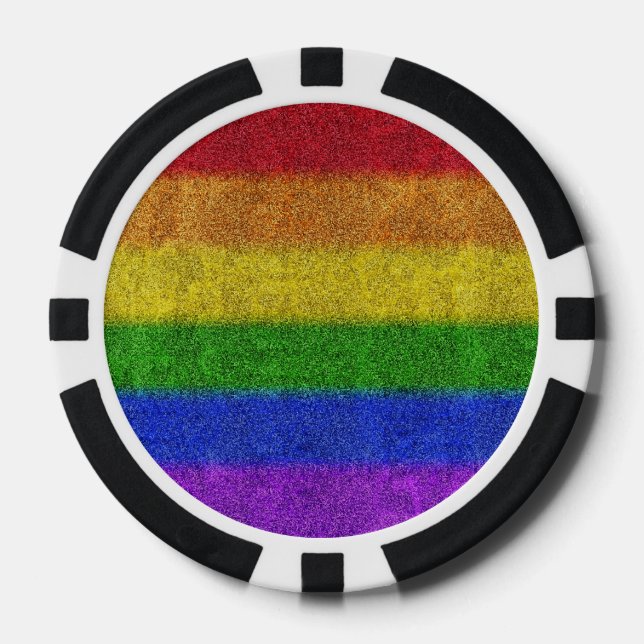 Falln Rainbow Glitter Gradient Poker Chips (Front)