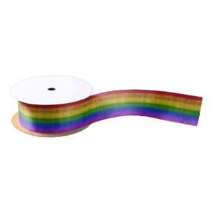 Falln Rainbow Glitter Gradient Satin Ribbon