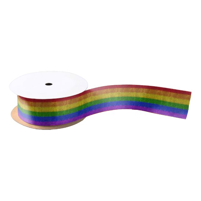 Falln Rainbow Glitter Gradient Satin Ribbon (Spool)