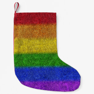 Falln Rainbow Glitter Gradient Small Christmas Stocking
