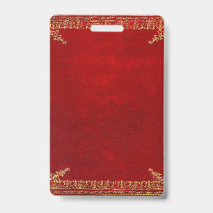 Falln Red And Gilded Gold ID Badge