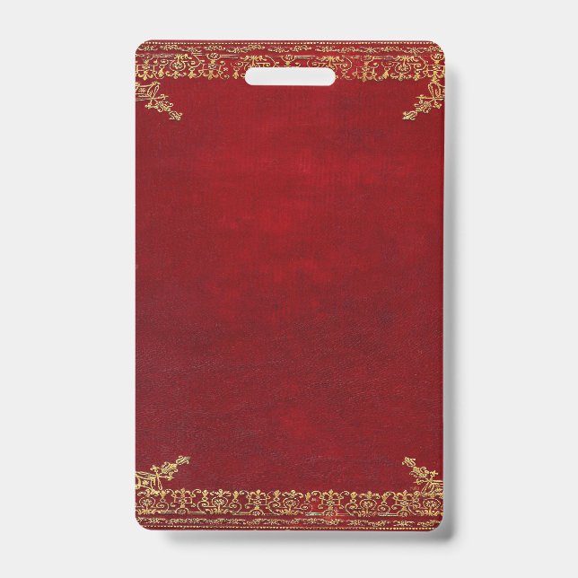 Falln Red And Gilded Gold ID Badge (Front)