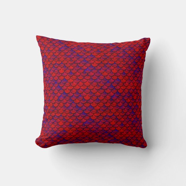 Falln Red and Purple Scales Cushion (Front)