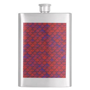 Falln Red and Purple Scales Hip Flask