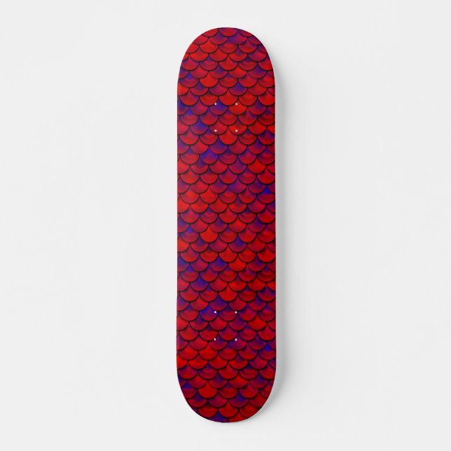 Falln Red and Purple Scales Skateboard (Front)