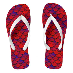 Falln Red and Purple Scales Thongs