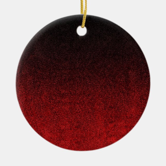 Falln Red & Black Glitter Gradient Ceramic Tree Decoration (Front)