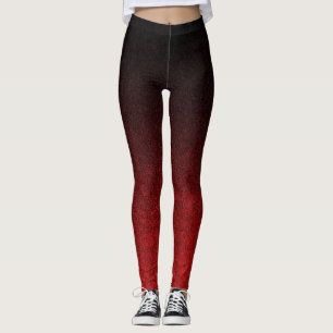 Falln Red & Black Glitter Gradient Leggings
