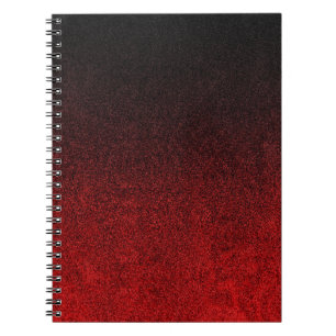 Falln Red & Black Glitter Gradient Notebook
