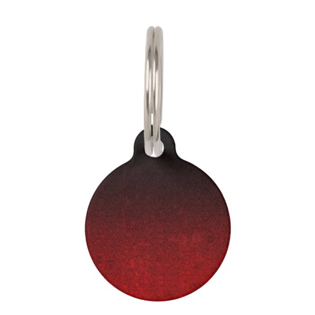 Falln Red & Black Glitter Gradient Pet Tag (Front)